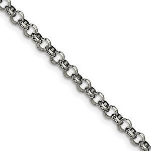 Men's 4.6mm Stainless Steel Polished Rolo Chain Necklace, 36 Inch